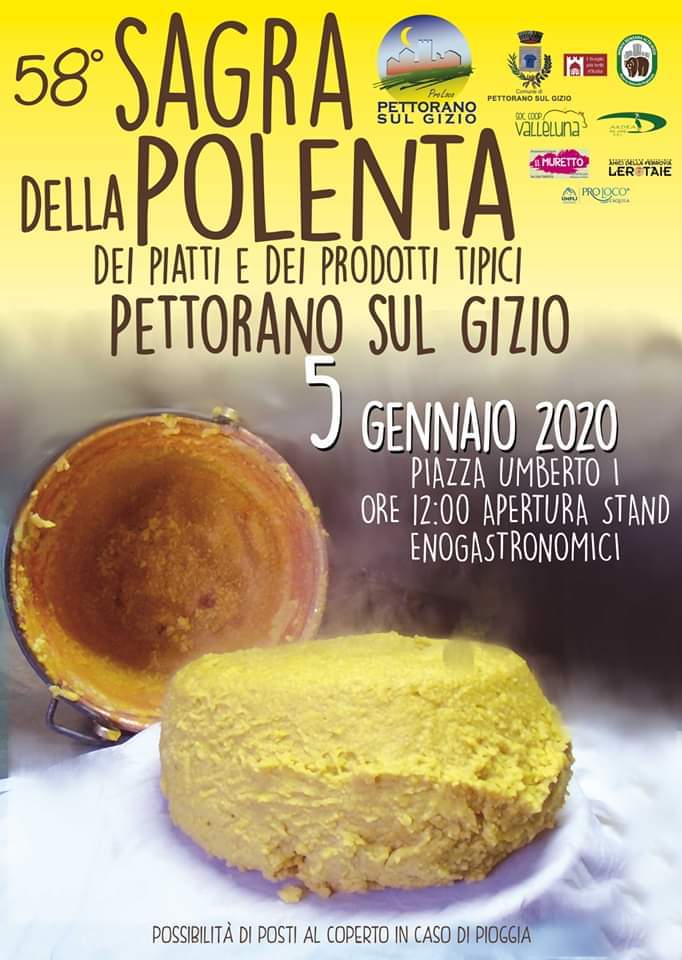 Poster announcing polenta festival on january 5