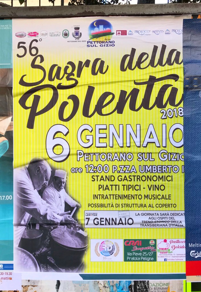 Poster announcing the polenta festival in 2018